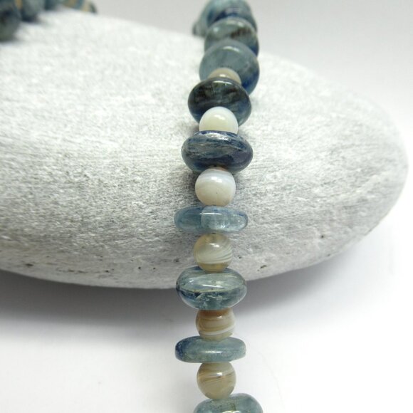 Kyanite and Botswana Agate Necklace - Picture 6 of 16